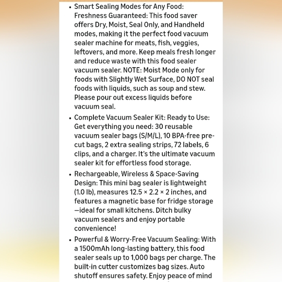 Vacuum Sealer with Bags - Picture 11 of 12